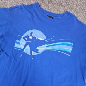 Vintage 2003 Superman DC Comics Graphic T-Shirt Mens XL Blue Made in USA Retro